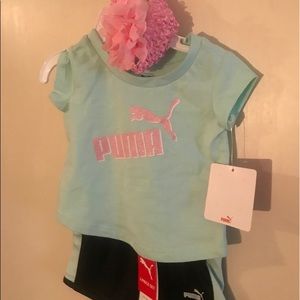 3 month old little girl puma outfit headband  $15
